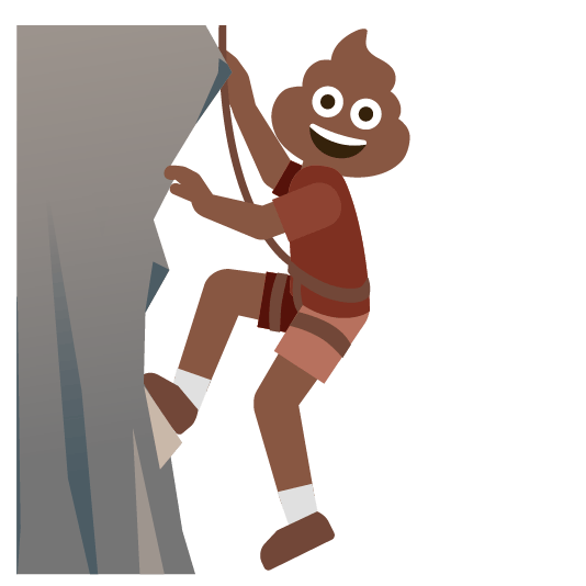 Pile of poo and Snow-capped mountain