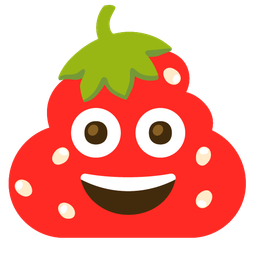 pile of poo and strawberry