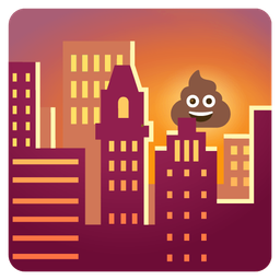 pile of poo and sunset