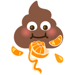 pile of poo and tangerine