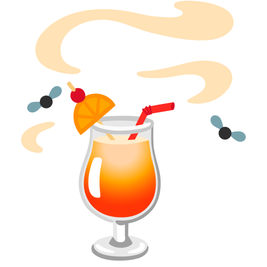 Pile of poo and Tropical drink