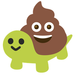 pile of poo and turtle