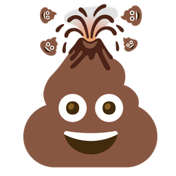 pile of poo and volcano