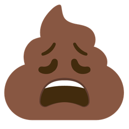 pile of poo and weary face