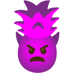 pineapple and angry face with horns