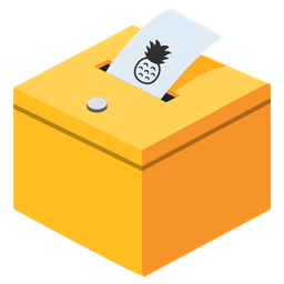 pineapple and ballot box with ballot