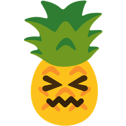 pineapple and confounded face