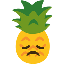 pineapple and disappointed face