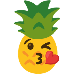 Pineapple and Face blowing a kiss