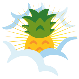 pineapple and face in clouds