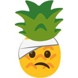 pineapple and face with head-bandage