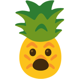 pineapple and face with open mouth