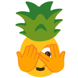 pineapple and face with peeking eye