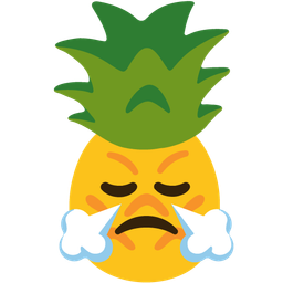 pineapple and face with steam from nose