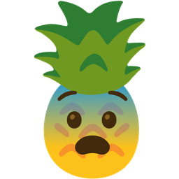 pineapple and fearful face