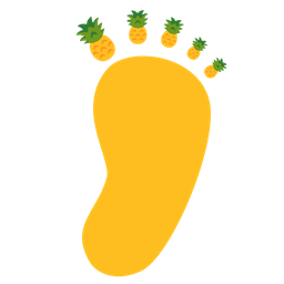 pineapple and footprints