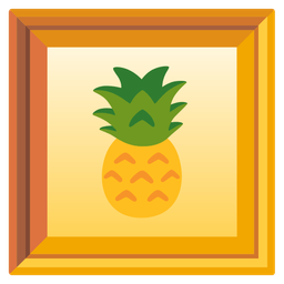 pineapple and framed picture