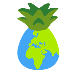 pineapple and globe showing Europe-Africa