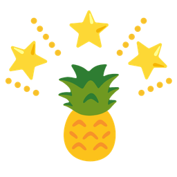 pineapple and glowing star