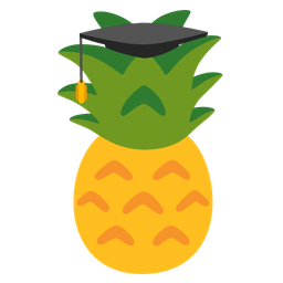 pineapple and graduation cap