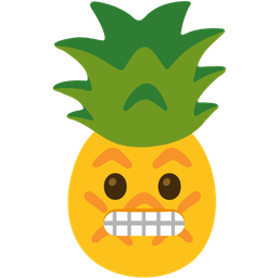 pineapple and grimacing face
