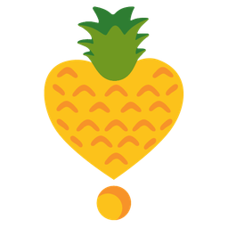 pineapple and heart exclamation