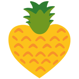 pineapple and heart suit