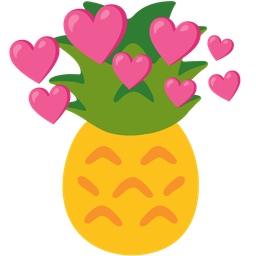 pineapple and heart with arrow
