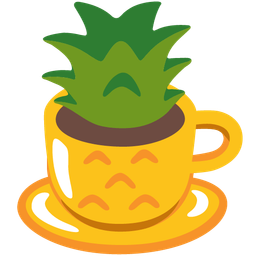 pineapple and hot beverage