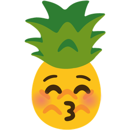 Pineapple and Kissing face with closed eyes