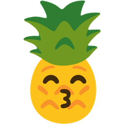 Pineapple and Kissing face with smiling eyes