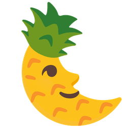 pineapple and last quarter moon face
