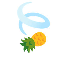 pineapple and leaf fluttering in wind