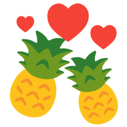pineapple and revolving hearts