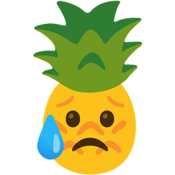 pineapple and sad but relieved face