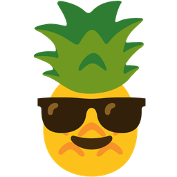 pineapple and smiling face with sunglasses
