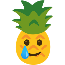 Pineapple and Smiling face with tear