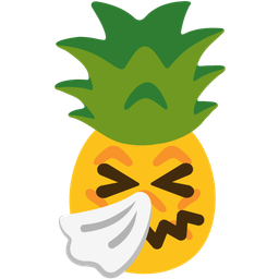 pineapple and sneezing face