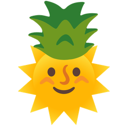 pineapple and sun with face