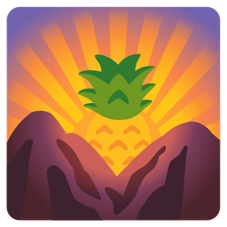 pineapple and sunrise over mountains