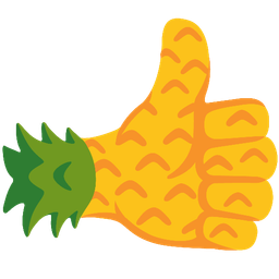 pineapple and thumbs up