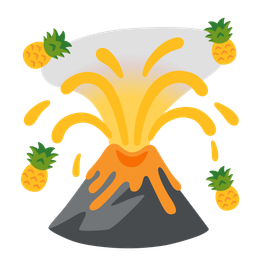 pineapple and volcano