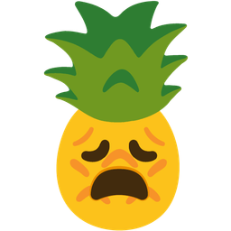 pineapple and weary face