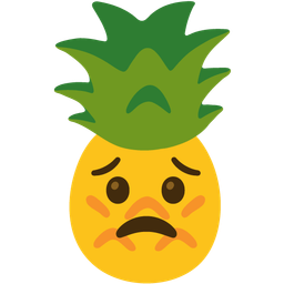 pineapple and worried face
