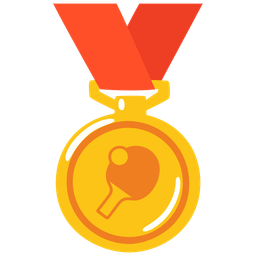 ping pong and 1st place medal