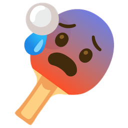 ping pong and anxious face with sweat
