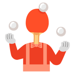 ping pong and clown face