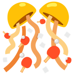 ping pong and confetti ball