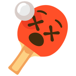 ping pong and face with crossed-out eyes