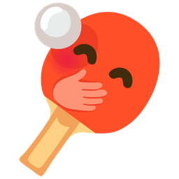 ping pong and face with hand over mouth